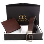 Image of Amicraft Men's Combo Pack Of Wallet & Belt