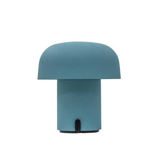 Kooduu - Sensa Kleine Tragbare Tischlampe - Dimmbar, Kabellos, mit Akku und über USB aufladbar, im Vintage Look für das Wohnzimmer, Türkis