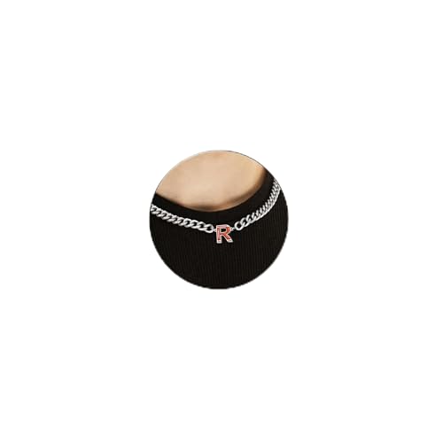 Football Necklaces for Boys Stainless Steel Initial Necklace with Letter A-Z 6.5mm Cuban Chain Gifts for Him Boys Men Teens 16+2 Inches