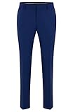 Vordertaschen: Eingrifftasche BOSS Herren H-Genius-MM-224 Slim-Fit Hose aus Stretch-Schurwolle Dunkelblau 106