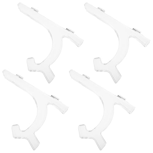 VICASKY 4pcs Transparent Decorative Plate Display Stands Adjustable Clear Easels for Plates Photos Menus for Wedding Home Decor Tabletop Presentation