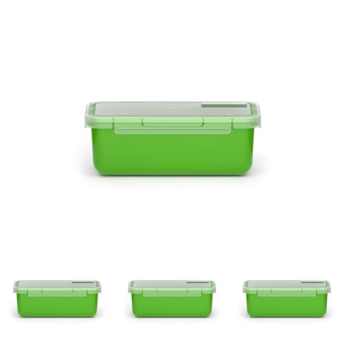 Valira Porta alimentos - Contenedor hermético de 0,75 L hecho en España, color verde (Paquete de 4)