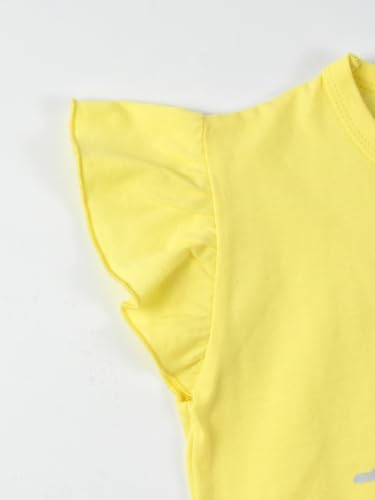 Image of HILEELANG Girl T-Shirts Short Sleeve Graphic Tees Cotton Casual Summer Tops Shirts Packs