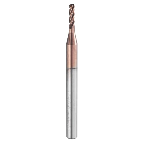 Image of HARFINGTON 5 Pcs Ball Nose End Mill 4 Flute 1 /16 inch Diameter 1 /8 inch Shank Tungsten Carbide AlTiN Coated Spiral CNC Router Bits 1 /4 inch Cutting Length Single End Ball for Carving Engraving Grinding
