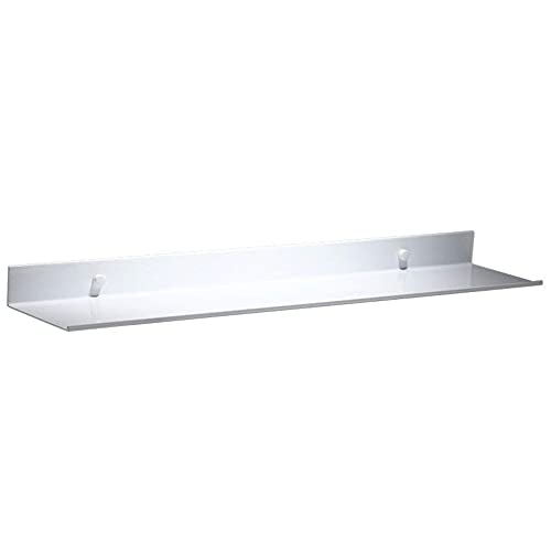 White Floating Bathroom Wall Shelf Storage Shelf (Rectangle), Aluminum, for Kitchen, Living Room, Hallway-60cm