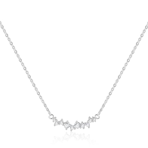 ALEXCRAFT Cadena para mujer con colgante de diamante de plata 925 para mujer, brillante con colgante de circonita, collar de San Valentín, Navidad, cumpleaños, regalo para mujeres, mamá, mujer para