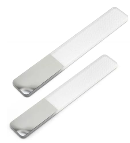 Juego de 2 limas de uñas de cristal, 2 caras, manejables y resistentes a la abrasión para pedicura y manicura