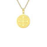 Collar bohemio con colgante de cruz copta para hombres y mujeres, amuleto redondo, gargantilla cristiana egipcia, regalo de buena suerte