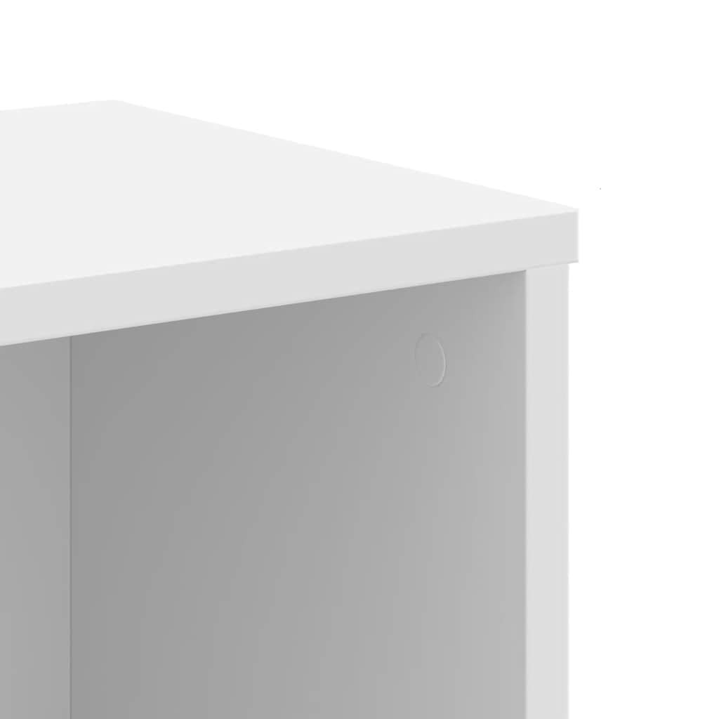 Bücherregal Weiß 50x25x105 cm 7 Fächer Holzwerkstoff | Pflegeleicht mit feuchtem Tuch, als Raumteiler nutzbar, inklusive Wandhalterung