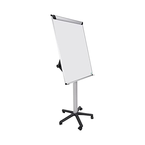 Bi-Office Earth mobiles Flipchart, 70 x 100 cm, lackierte, trocken abwischbare Stahloberfläche, magnethaftend, Aluminiumrahmen, Schwarz