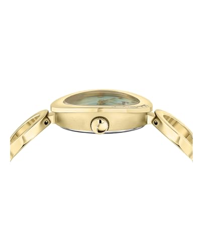 Ferragamo Gancino Collection Luxury Womens Watch Timepieces with a Gold Bracelet and Case Featuring a Blue Dial2