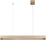 Eckige LED Hängelampe Echtholz Ahorn L96cm bis 80cm Hängetiefe 3000K 1330lm helle Pendelleuchte Esstisch Wohnzimmer