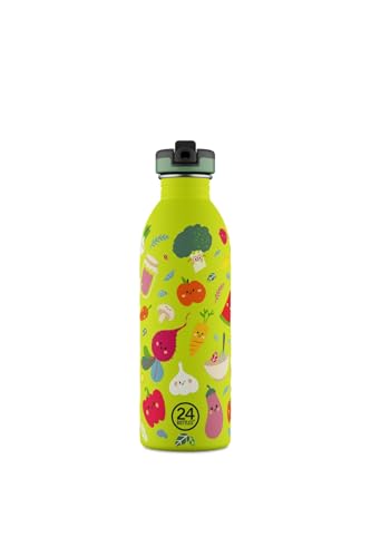24BOTTLES Kids Gourde Enfant avec Paille 500ml Veggie Friends