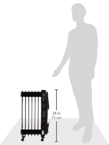 Honeywell Hz-789 Energysmart Electric Oil Filled Radiator Whole Room Heater, Black, 24.45"H X 9.06"D X 13.74"W (Hz789) #TOP7