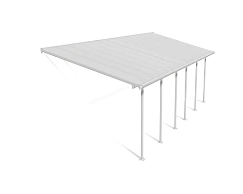 Canopia by Palram Terrassenüberdachung Alu Feria 3X8.50 Polycarbonat Hohlkammerplatten Pergola 851 x 300 cm Weiss zur Überdachung ihrer Terrasse