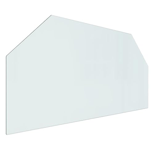 vidaXL Kaminofen Glasplatte Kaminplatte Kaminglas Ofenglas Bodenplatte Funkenschutzplatte Glasbodenplatte Kaminbodenplatte Sechseck 100x50cm