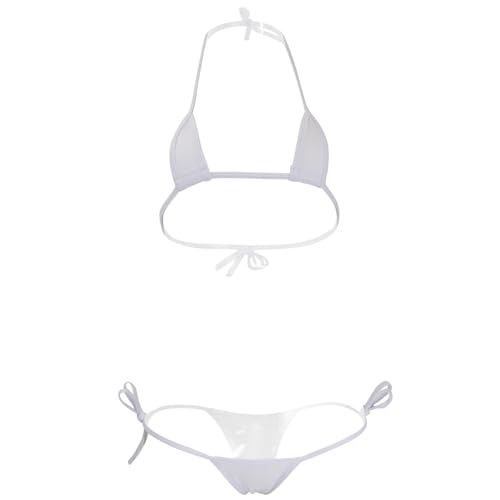 Black Omen (ブラックオーメン) 過激露出極小マイクロビキニ セクシー レディース コスプレ 水着 コスチューム スクール水着 風 紐 ヒモ ひも ビキニ セクシー 可愛い 白（白、フリーサイズ）bo826-f-045-370-wh - 画像1