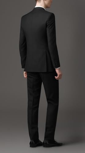 Men's 2 Piece Suit Dress Classic Formal Weding One Button4