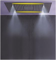 Aquieen 3 inlet rain and mist shower SS304 Ceiling Shower (32" x 24" Rain + Mist + Waterfall + LED)