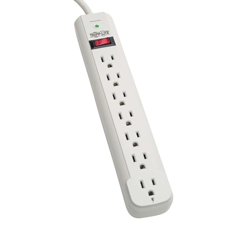Tripp Lite 7 Outlet Surge Protector Power Strip, 6ft Cord, $20K INSURANCE (STRIKER)