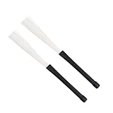 IMIKEYA 2 Stück Nylon Besen Drumsticks Weißes Schlagzeugbesen aus Nylon und Edelstahl Vielseitiges Zubehör für Schlaginstrumente