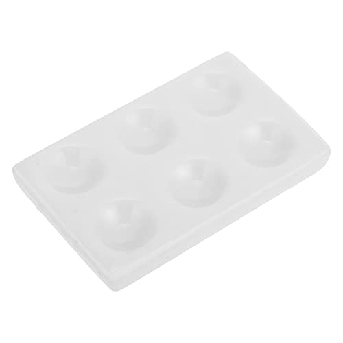 Baluue Depressions Porcelain Spot Plate 6 Wells Scientific Ceramic Spotting Reaction Plate For Laboratory Experiment Chemical Testing White #TOP1