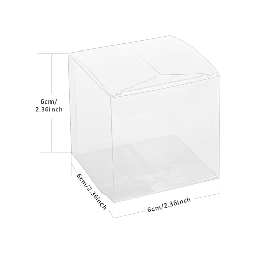 Boîtes à dragées transparentes PVC 6x6x6 cm pour mariages et baptêmes