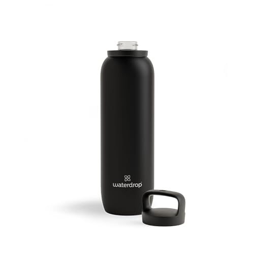 Immagine prodotto: waterdrop® Borraccia Termica 1 Litro, Borraccia con Beccuccio, Acciaio inox senza BPA, Borraccia Bambini, Palestra, Adulti, Bottiglia Termica per Bevande Calde e Fredde