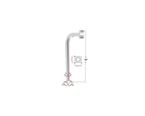 Aluminum Gooseneck Pedestal Keypad Stand Access Control Pedestal mounts gate keypad mounting Post, Size 2