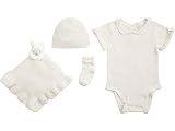 Barefoot Dreams CozyChic Ultra Lite Eyelet Baby Bundle-4 Pcs, Sand Dune, 12-18m