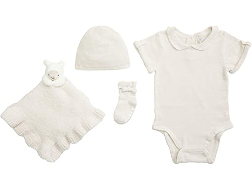 Barefoot Dreams CozyChic Ultra Lite Eyelet Baby Bundle-4 Pcs, Sand Dune, 12-18m