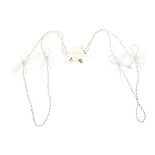 Lazo de boda artificial de 80cm con flores y cinta para ceremonia 2