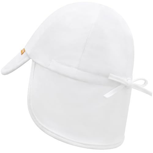 Image of Duoyeree UPF 50+ Baby Sun Hat, Neck Flap Protection for Toddlers | UV shield, stretch nylon spandex, adjustable back drawstring, machine washable, foldable for beach travel, sizes 0-5T