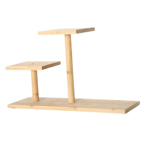 Support plante petit en bois naturel au design géométrique moderne - 2