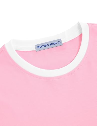 Aelfric Eden Graphic Tees Y2k Women Oversized T Shirts Striped Patchwork Crewneck Unisex Streetwear Tops