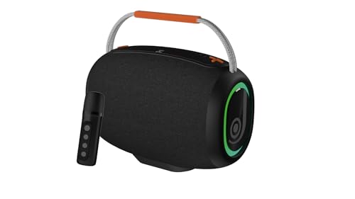 Image of JUST CORSECA Sushi Bliss 30W Bluetooth Speaker with Mic & Karaoke | Portable Wireless Speaker with Powerful Bass | BT 5.4, 12H Playtime, FM, TF Card | 3600mAh Battery (Black)