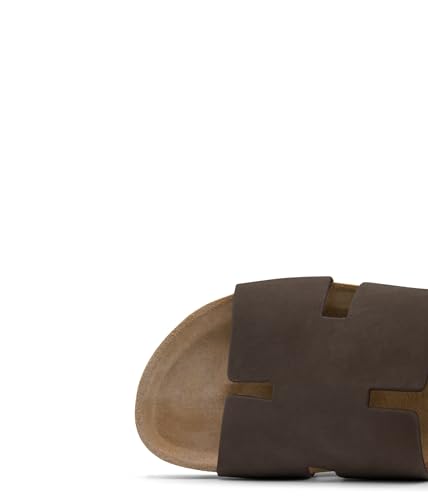 Image of Sandgrens Handmade Unisex Cork Slides | European Top Grain Leather Sandals with Soft Suede Footbed and EVA Rubber Sole | Avila