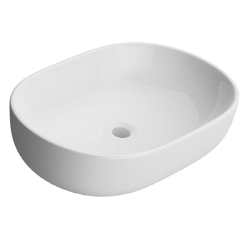 Waschbecken NEG Uno34A oval Aufsatz-Waschschale in Weiß