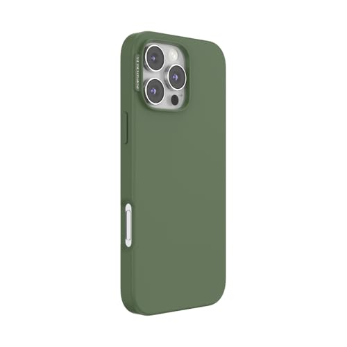 Image of POPSOCKETS Polycarbonate iPhone 16 Pro Max Protective Case Compatible with Magsafe, Phone Case for iPhone 16 Pro Max, Wireless Charging Compatible - Olive