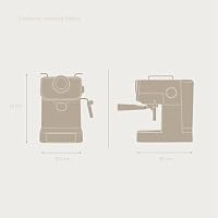EVVO Intensa Retro Espressomaschine, 15 Bar, Edelstahlgehäuse, Espresso und Cappuccino, 950 W, Doppelauslauf, Siebträger, 1,5-Liter-Wassertank, Schnellheizfunktion – Ansicht 2