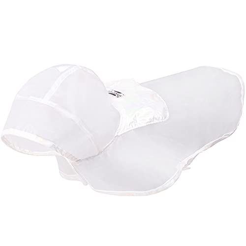 Edoxus Hunderegenmantel Haustier Verstellbar Regenjacke mit Kapuze Transparent Wasserdicht Hundejacke Eva Poncho für Kleine Mittlere Hunde, M