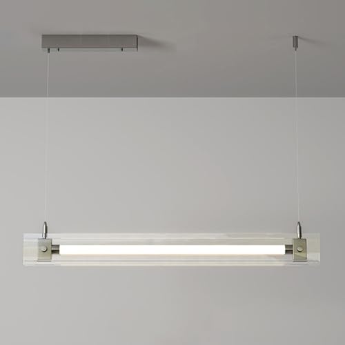 Lampe suspendue linéaire en acier inoxydable pour table de séjour