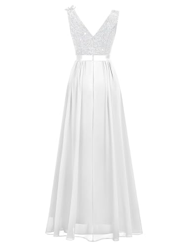 Image of Miusol Women's Vintage V-Neck Sequined Split Formal Evening Maxi Dress