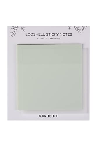 DiverseBee 50 Sheets Pastel Transparent Sticky Notes, 3x3” Clear Sticky Tabs, Translucent Page Flags Book Markers Stickers, Planner Accessories, Bible Journaling Study Office Supplies (Eggshell)