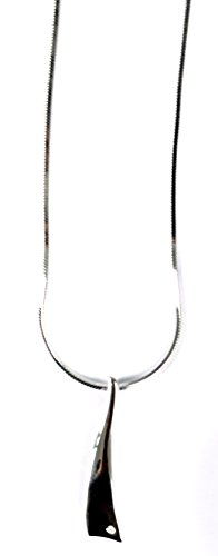 Pendentif en argent sterling italien véritable de diamants avec chaîne collier en argent massif dame