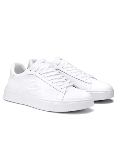 Alberto Guardiani Wählen Sie für Ihre täglichen Looks die neuen weißen NEW ERA Sneaker von Guardiani. Hergestellt aus weichem Leder, machen sie sich auch dank des Logos im Teil L unverwechselbar,