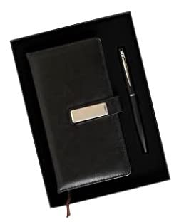 Image of 2 in 1 Corporate Gift Set with Journal Diary & Metal Pen | Men Gift Set Combo | Gifts for Men Birthday Special Unique | Birthday Gift for Boyfriend /Husband Special (Black)