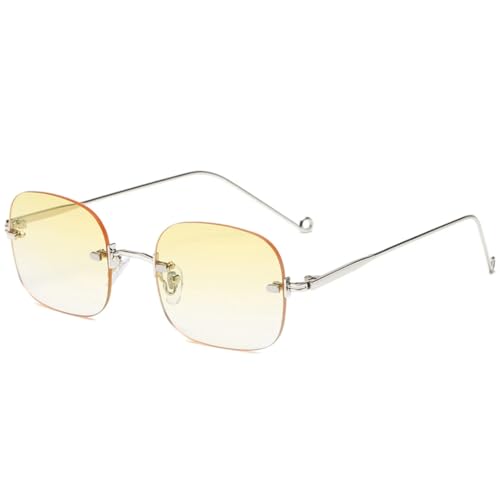 Lunettes de soleil sans monture pour femme style vintage avec verres dégradés UV400