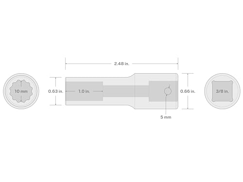Image of TEKTON 3 /8 Inch Drive x 10 mm Deep 12-Point Impact Socket | SID13310