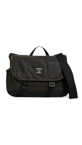 Barbour Field UBA0719OL71 Men's Waxed Cotton Shoulder Bag, green, Altezza: 27 cm. Larghezza: 37 cm. Profondità 11cm